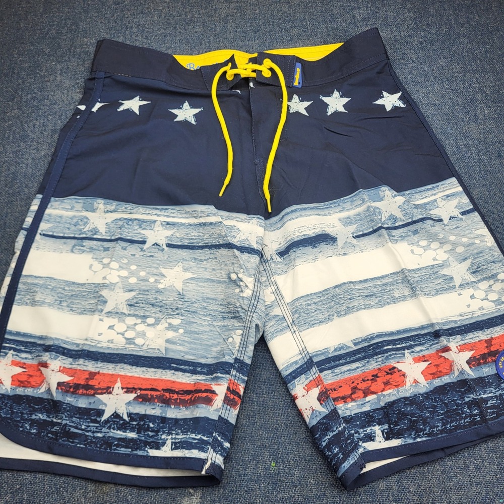 Banana Boat Men Board Shorts Medium Patriotic American Flag Stars Stripes UPF 50